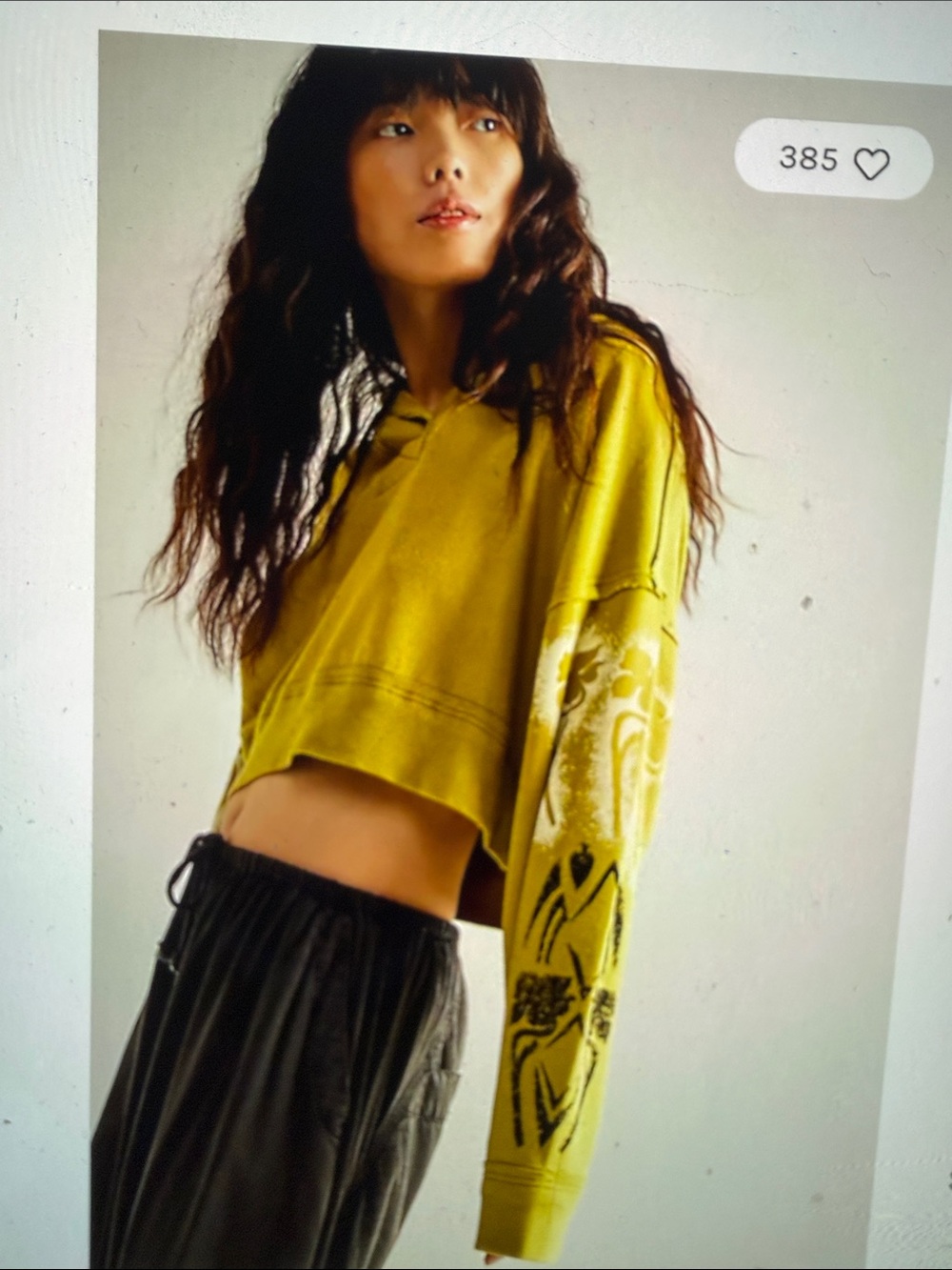 Free People Love Again Hoodie We The Free Floral Cropped Oversized Drop Sleeve
